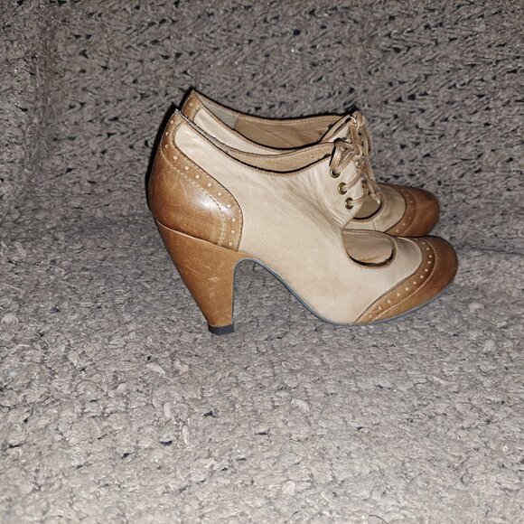 MIZ MOOZ-Symphony-Cone-Rockabilly/Retro-Brown/Tan Spectator-Sz 6.5-Excellent - Picture 5 of 8